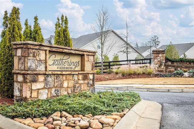 view of community sign