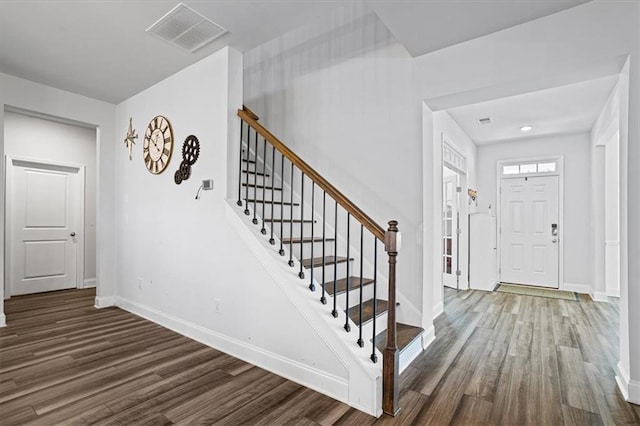 foyer featuring dark hardwood / wood-style flooring