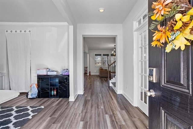 entryway featuring dark hardwood / wood-style floors