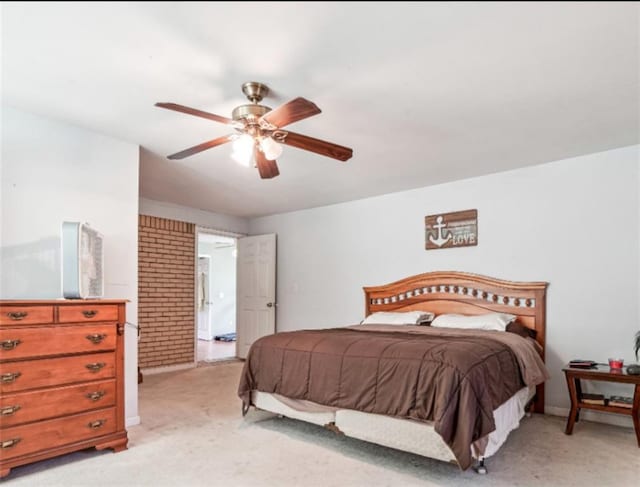 904 Corinth Five Points Rd, Buchanan, GA 30113 - bedroom with light carpet and ceiling fan