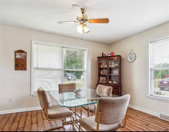 904 Corinth Five Points Rd, Buchanan, GA 30113 - dining space featuring plenty of natural light, baseboards, and wood finished floors