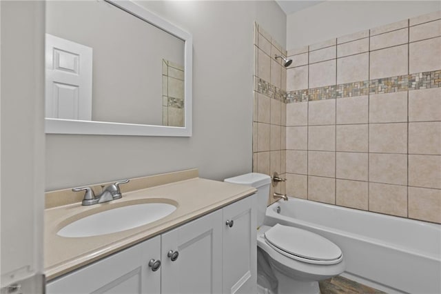2990 Hearthstone Dr, Cumming, GA 30041 - bathroom with vanity, toilet, and shower / washtub combination