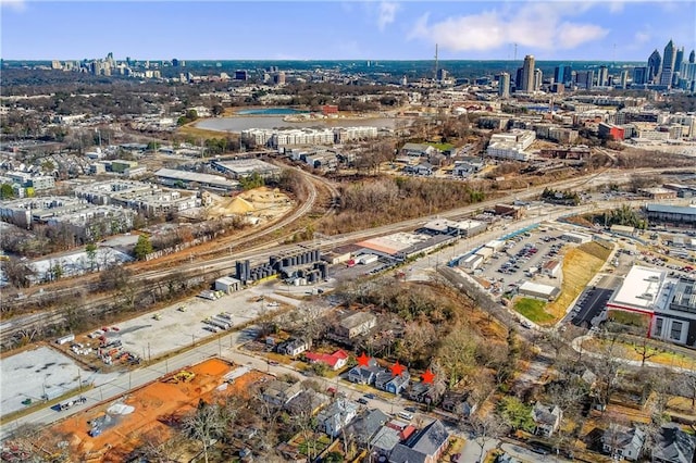 aerial view featuring a city view