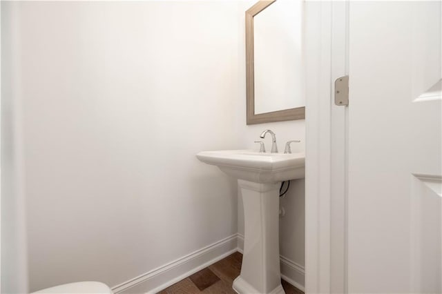 350 Olmstead Way Unit 29, Alpharetta, GA 30022 - bathroom with wood finished floors, baseboards, toilet, and a sink