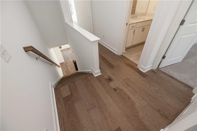 350 Olmstead Way Unit 29, Alpharetta, GA 30022 - stairs with wood finished floors and baseboards