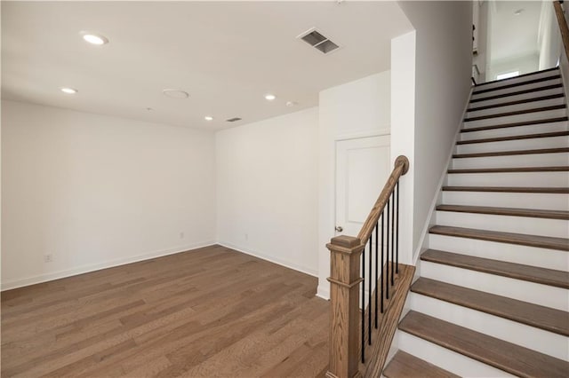 350 Olmstead Way Unit 29, Alpharetta, GA 30022 - stairway with wood finished floors, recessed lighting, and baseboards