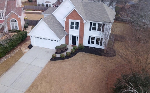 view of front of home with a garage