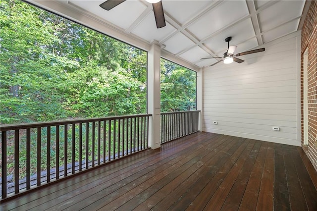 4742 Legacy Cove Ln, Smyrna, GA 30126 - wooden terrace with ceiling fan