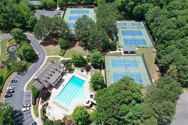 4742 Legacy Cove Ln, Smyrna, GA 30126 - aerial overview of property's location featuring a pool area