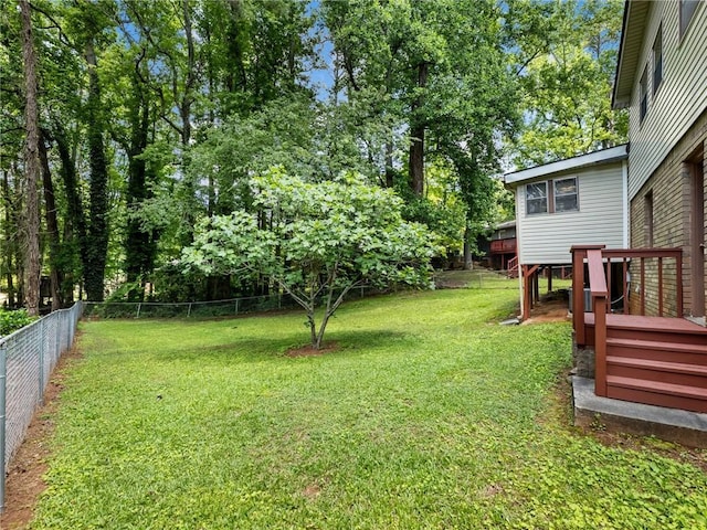 784 San Miguel Dr, Stone Mountain, GA 30083 - fenced backyard featuring a deck