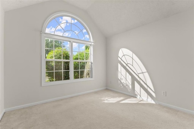 2428 Buena Vista Cir, Gainesville, GA 30504 - spare room featuring lofted ceiling, carpet, baseboards, and a textured ceiling