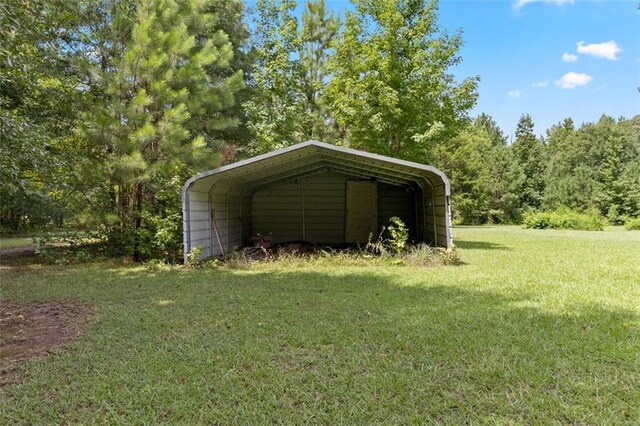 exterior space featuring a carport