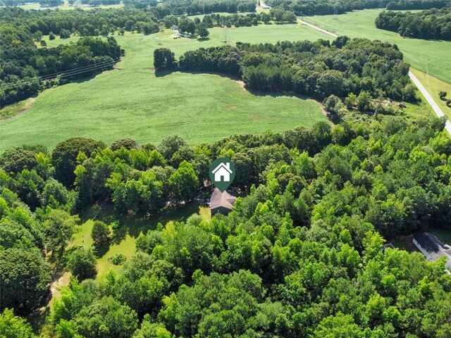 drone / aerial view with a rural view