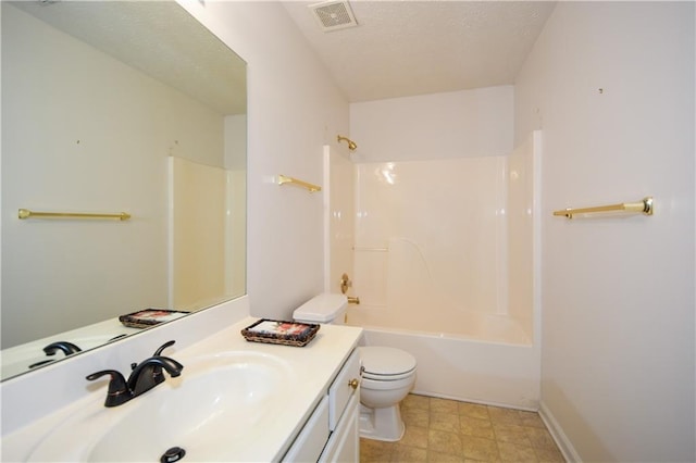 full bathroom featuring vanity, toilet, and shower / bathtub combination