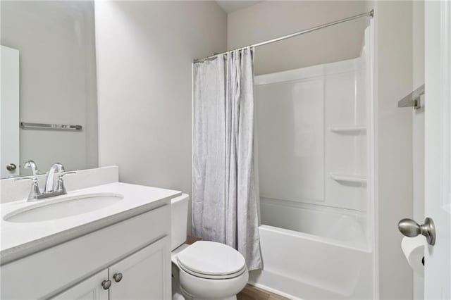 4172 Cedar Commons Way, Conley, GA 30288 - full bathroom with vanity, toilet, and shower / bath combination with curtain