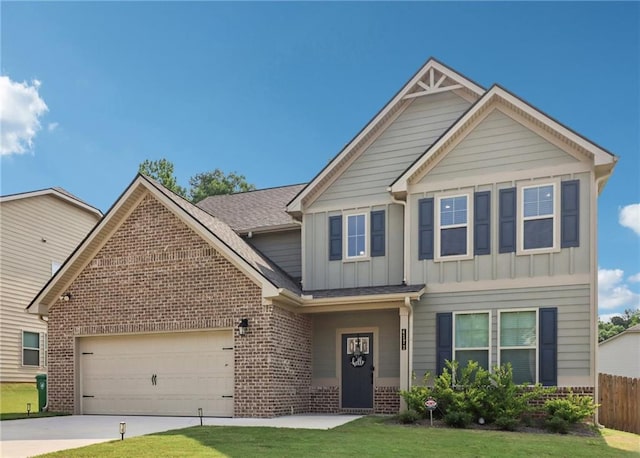 4172 Cedar Commons Way, Conley, GA 30288 - craftsman house featuring board and batten siding, brick siding, driveway, and an attached garage