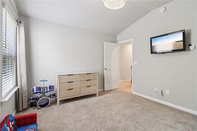 4172 Cedar Commons Way, Conley, GA 30288 - bedroom featuring vaulted ceiling, carpet flooring, and baseboards