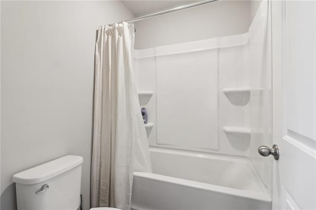4172 Cedar Commons Way, Conley, GA 30288 - bathroom featuring shower / bath combo with shower curtain and toilet