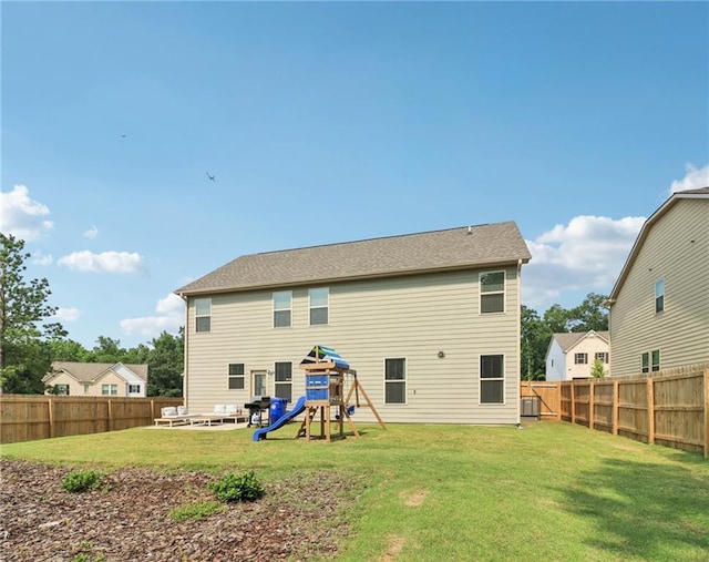 4172 Cedar Commons Way, Conley, GA 30288 - back of house with a playground and central air condition unit