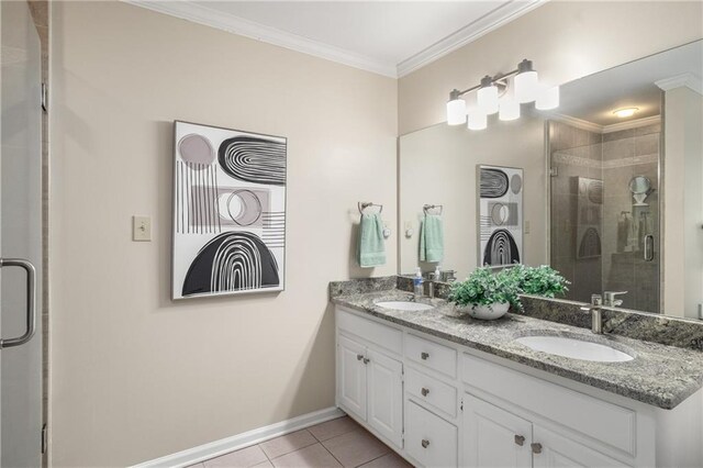 6040 Neely Farm Dr, Peachtree Corners, GA 30092 - bathroom featuring a marble finish shower, vanity, and marble finish floor