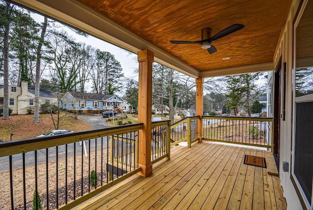 deck with ceiling fan