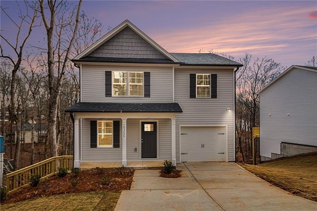 view of front of home featuring a garage