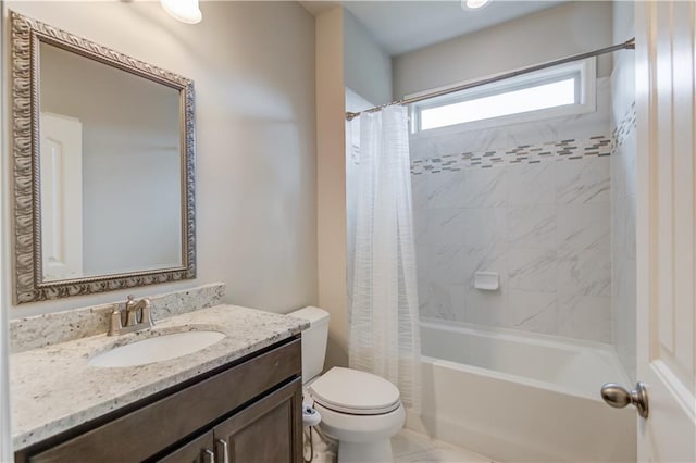4240 Summer Breeze Way, Buford, GA 30518 - full bathroom featuring toilet, vanity, and shower / bathtub combination with curtain