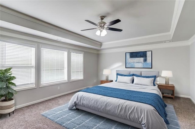 4240 Summer Breeze Way, Buford, GA 30518 - bedroom with a tray ceiling, multiple windows, carpet flooring, baseboards, and crown molding