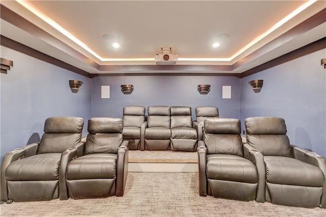 4240 Summer Breeze Way, Buford, GA 30518 - home theater room with a raised ceiling and recessed lighting