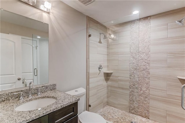 4240 Summer Breeze Way, Buford, GA 30518 - full bathroom with a shower stall, toilet, vanity, and recessed lighting