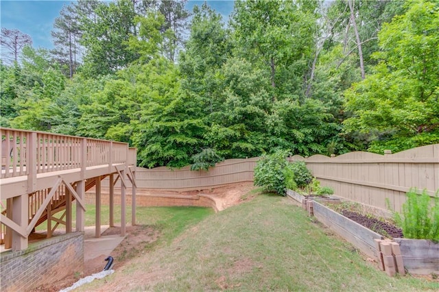 4240 Summer Breeze Way, Buford, GA 30518 - view of yard with a wooden deck, a vegetable garden, and stairway