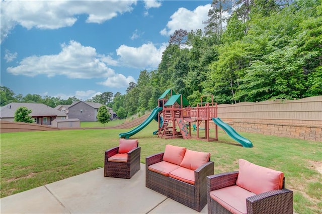 4240 Summer Breeze Way, Buford, GA 30518 - view of playground with outdoor lounge area and a patio area