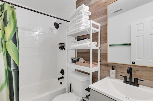 1452 Mercer Ave, Atlanta, GA 30337 - bathroom with shower / bath combo, backsplash, and vanity