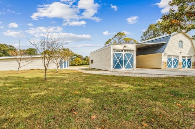 exterior space with an outbuilding