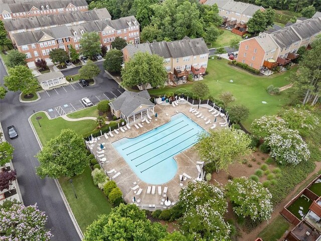 4855 Payson Ter SE Unit 3, Atlanta, GA 30339 - drone / aerial view of a pool
