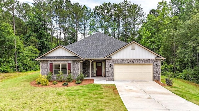 509 Grace Ln, Villa Rica, GA 30180 - view of front of property featuring an attached garage, concrete driveway, a front yard, and brick siding
