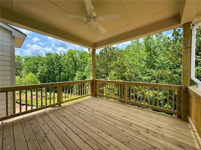 deck featuring ceiling fan