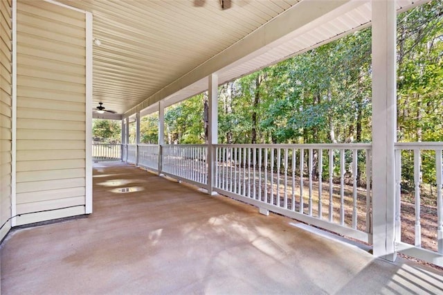 view of patio / terrace with ceiling fan