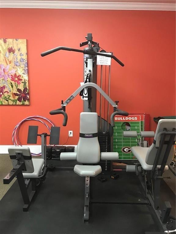 1800 Clairmont Lk Unit 313, Decatur, GA 30033 - exercise area featuring crown molding