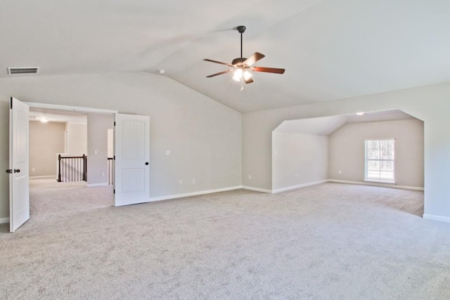 238 Linford Dr, Locust Grove, GA 30248 - additional living space with vaulted ceiling, carpet, a ceiling fan, and baseboards