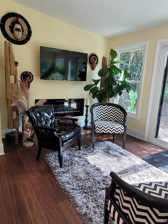 living room featuring wood-type flooring