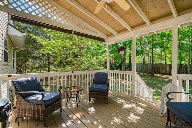 wooden deck with fence