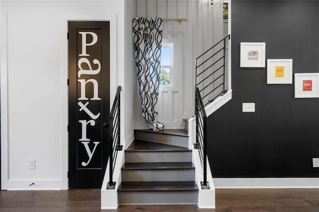 2328 Mason Dr, Atlanta, GA 30316 - stairs featuring baseboards and wood finished floors