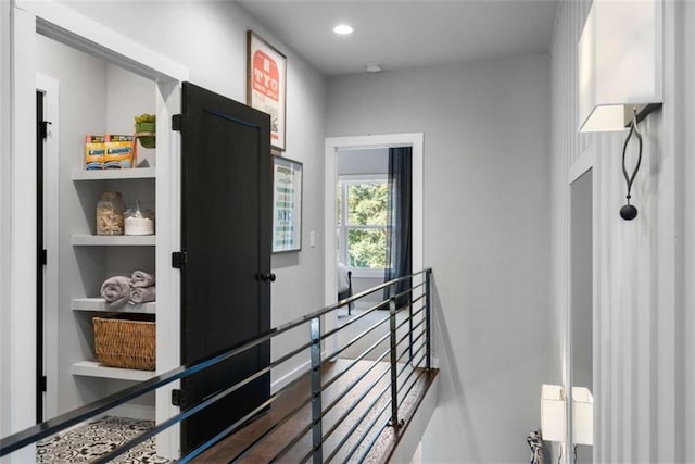 2328 Mason Dr, Atlanta, GA 30316 - hall with built in features, an upstairs landing, and recessed lighting