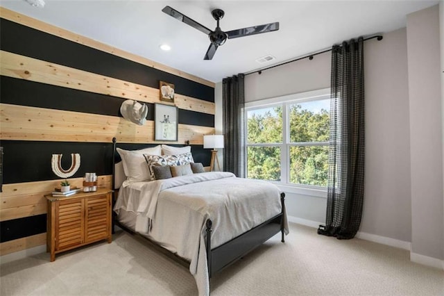 2328 Mason Dr, Atlanta, GA 30316 - bedroom featuring ceiling fan, light colored carpet, baseboards, and visible vents