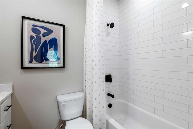 2328 Mason Dr, Atlanta, GA 30316 - bathroom with shower / bath combo with shower curtain, vanity, and toilet