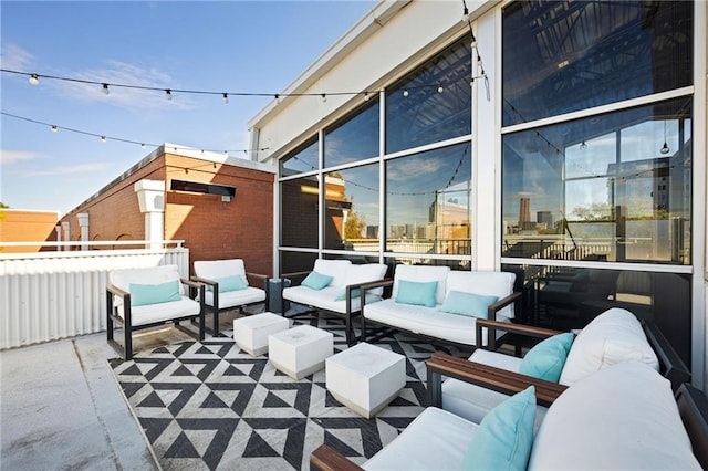 view of patio with an outdoor living space