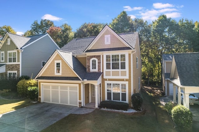 3277 Wyesham Cir, Duluth, GA 30096 - view of front of home featuring concrete driveway, roof with shingles, and a front yard