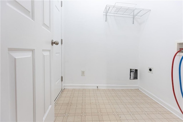 3277 Wyesham Cir, Duluth, GA 30096 - clothes washing area featuring hookup for a washing machine, light floors, baseboards, and electric dryer hookup