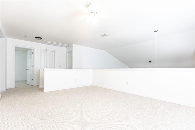 3277 Wyesham Cir, Duluth, GA 30096 - bonus room featuring light colored carpet, vaulted ceiling, ceiling fan, and baseboards